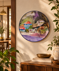 Artndreams Heritage Village ceramic plate on wall — artwork by Aarush Gupta