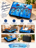 Faces of Joy Lap Table — features infographic, artwork by Varun Naren